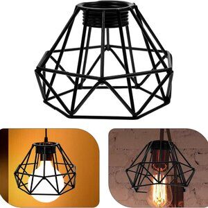 2x NWOT Small Pendant Metal Light Shades - Black